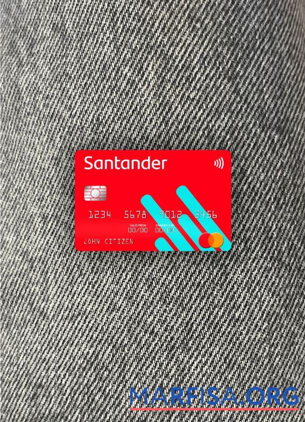 Realistic USA Santander Bank mastercard photolook front sample